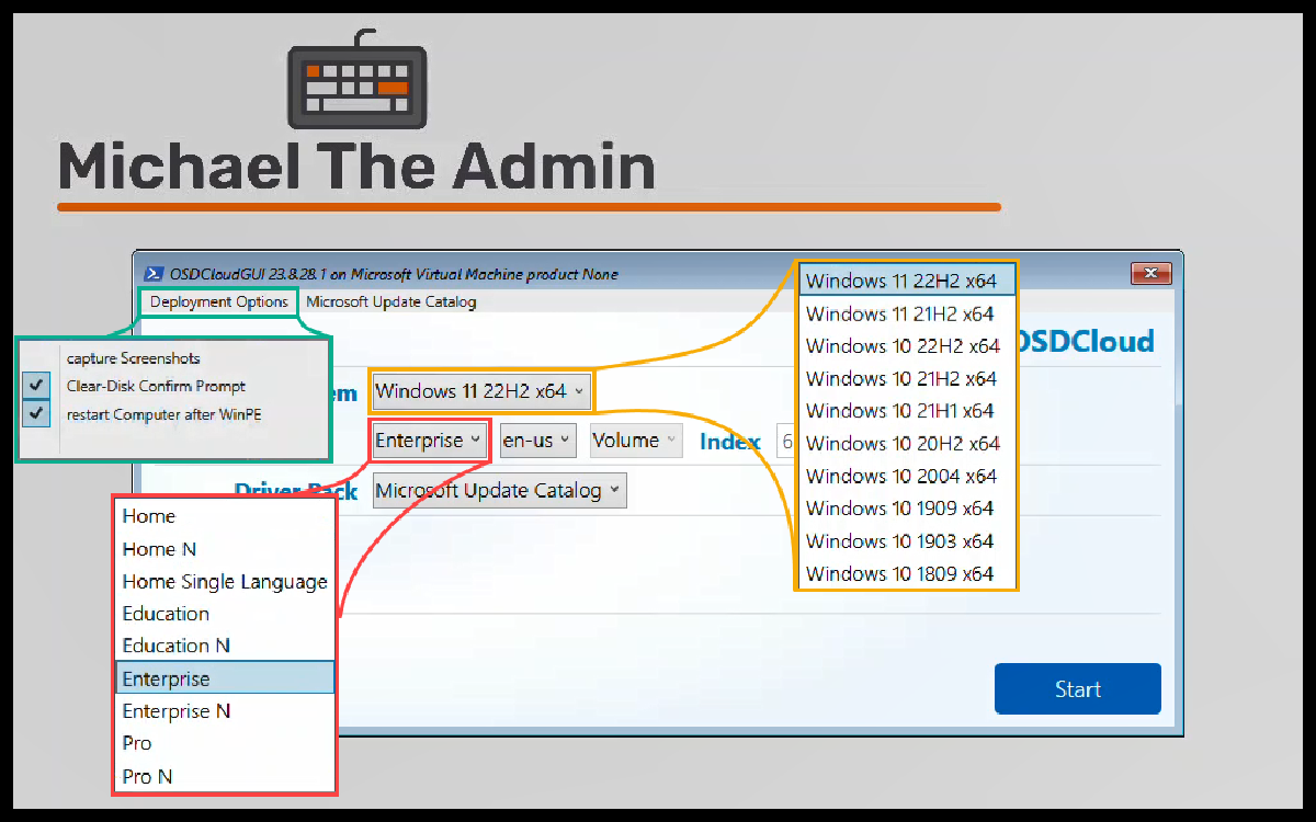 OSDCloudGUI with ConfigMgr: Setting Defaults